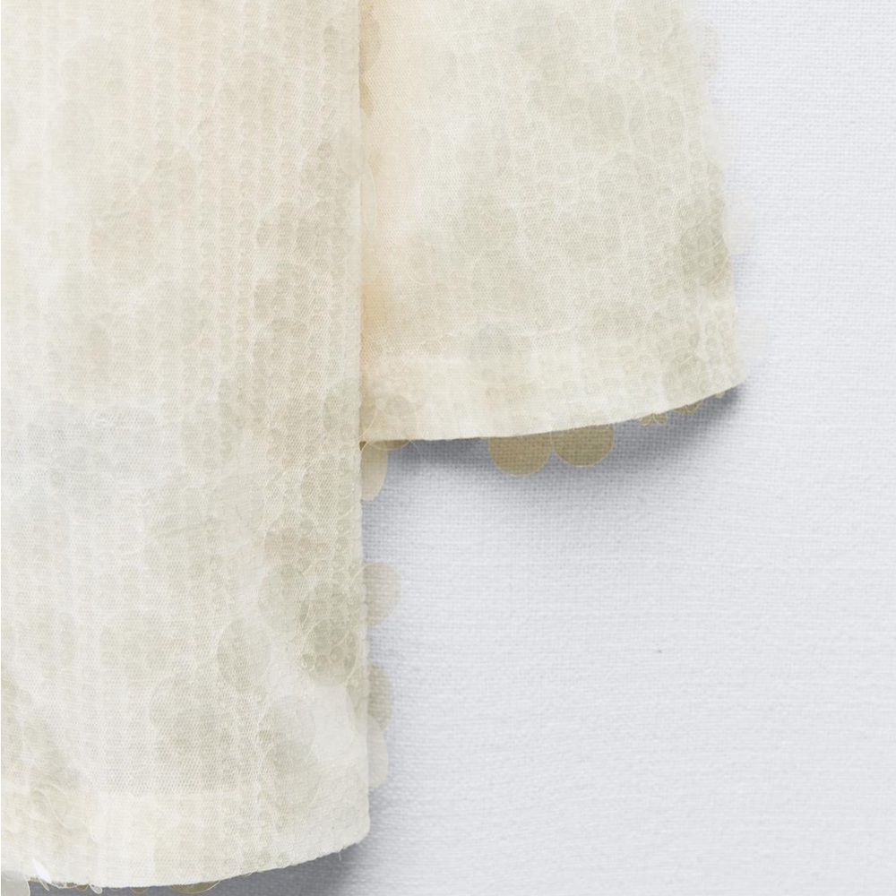 Zara Cream Sequin Blazer Jacket - Picture 10 of 11
